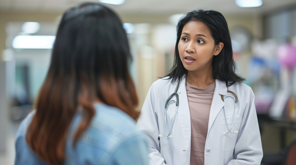 Mediziner-Team bei der Beratung des Patienten